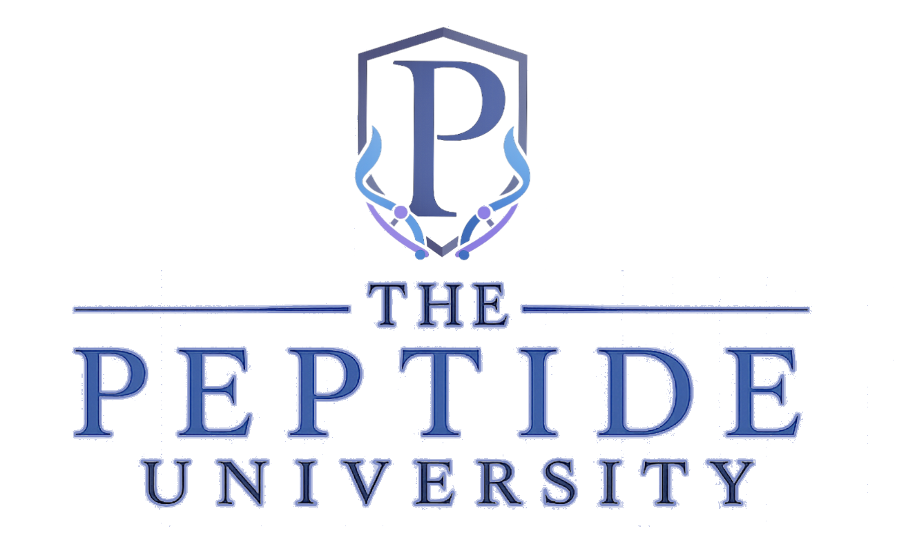 The Peptide University crest and wordmark